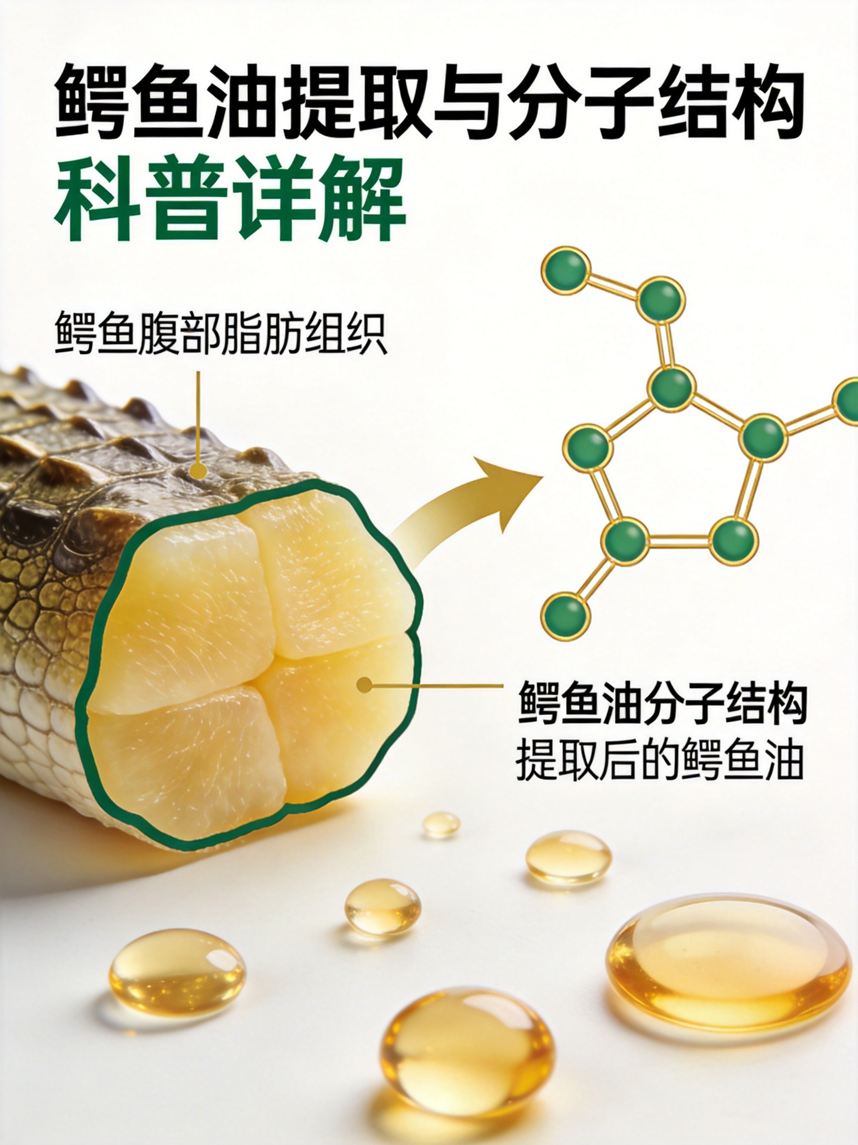 鳄鱼油成分结构示意图