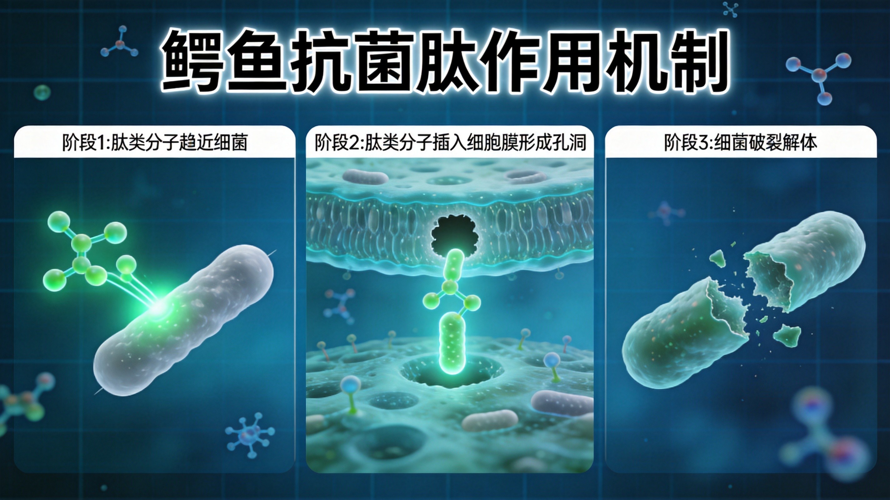 鳄鱼抗菌肽作用机制示意图