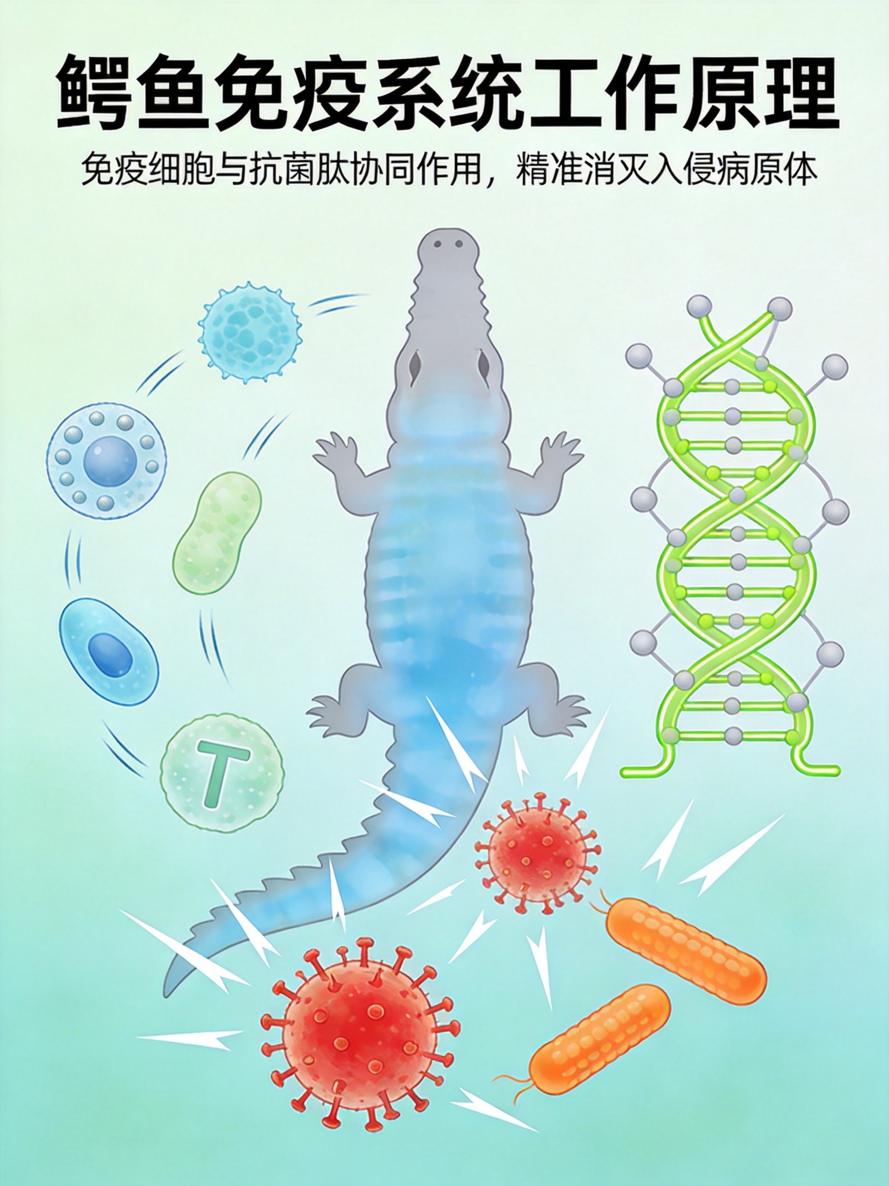 鳄鱼免疫系统示意图